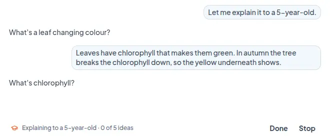 Explaining autumn leaves to a 5-year-old, who asks what chlorophyll is